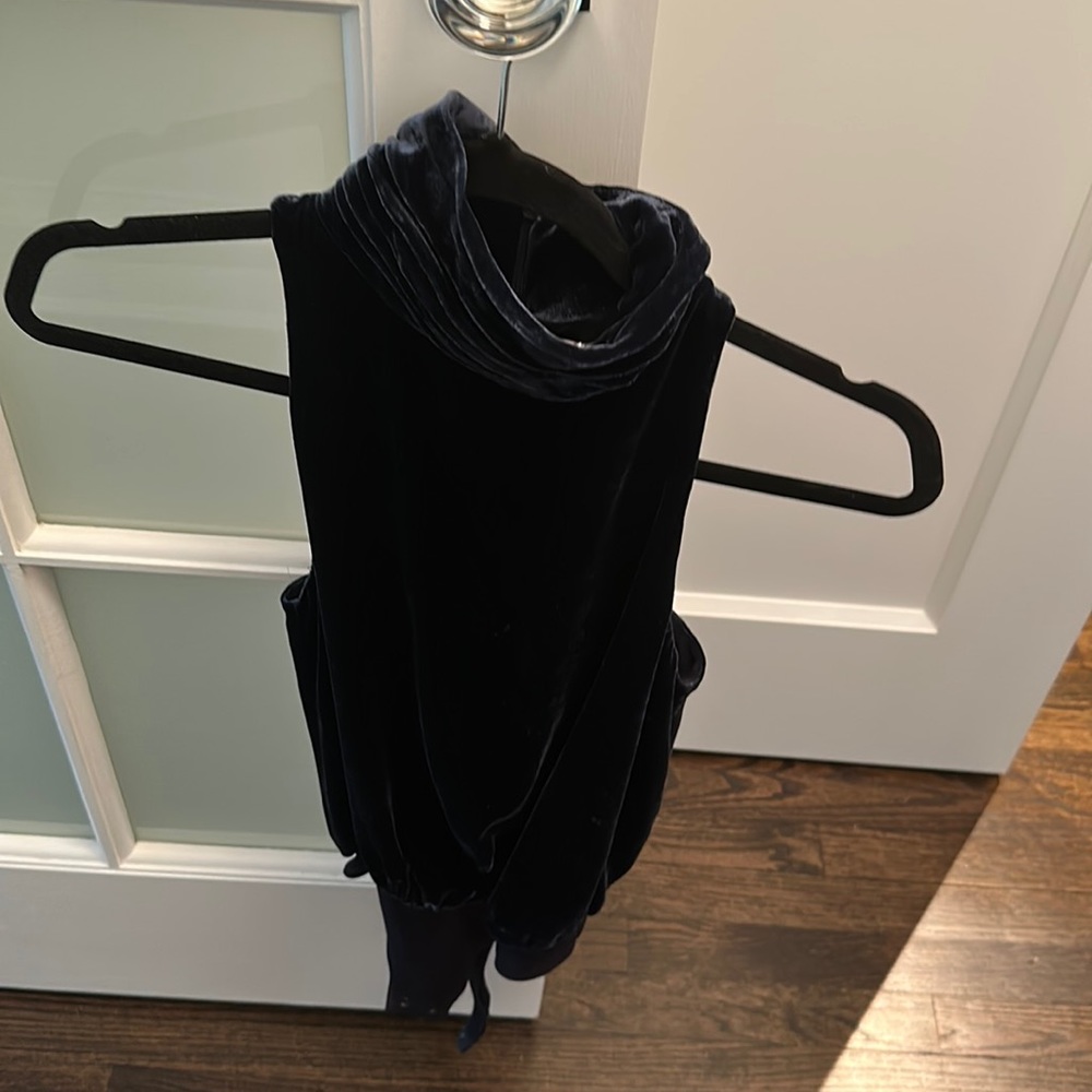 Joie navy velvet bodysuit